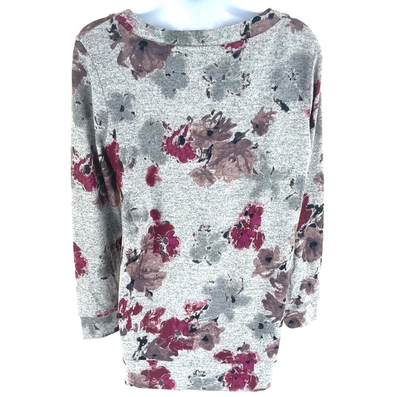 Ellen Tracy Women’s Gray Purple Floral Top M - Picture 2 of 4